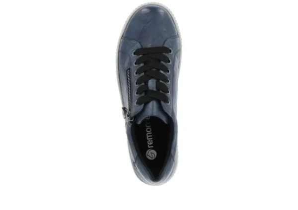 Remonte Ottawa Black Leather Zipper Lace-Up Sneaker | Women Women's Walking | Women's Casual