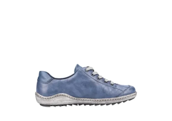 Remonte Ottawa Blue Leather Lace-Up Sneaker | Women Women's Walking | Women's Casual