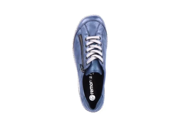 Remonte Ottawa Blue Leather Lace-Up Sneaker | Women Women's Walking | Women's Casual