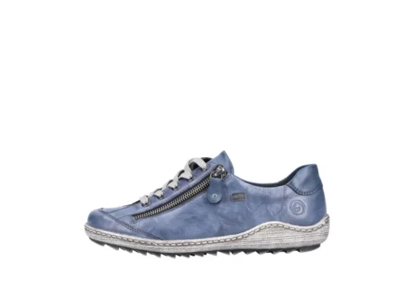 Remonte Ottawa Blue Leather Lace-Up Sneaker | Women Women's Walking | Women's Casual