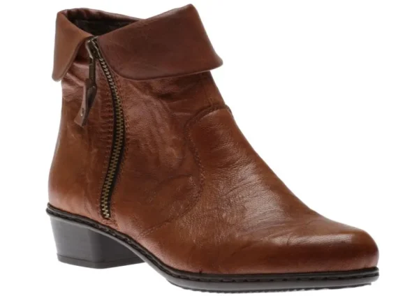 Rieker Ottawa Brown Leather Ankle Boot | Women Women's Dress Boot