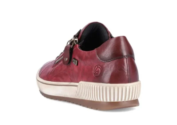 Remonte Ottawa Burgundy Leather Zipper Lace-Up Sneaker | Women Women's Walking | Women's Casual