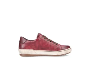 Remonte Ottawa Burgundy Leather Zipper Lace-Up Sneaker | Women Women's Walking | Women's Casual