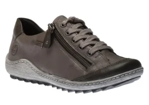 Remonte Ottawa Grey Leather Lace-Up Sneaker | Women Women's Walking | Women's Casual