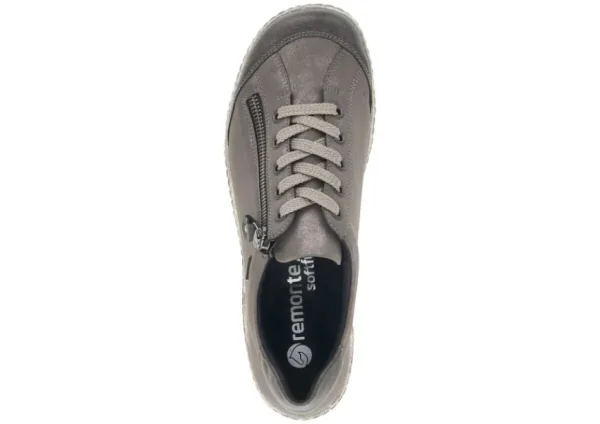 Remonte Ottawa Grey Leather Lace-Up Sneaker | Women Women's Walking | Women's Casual