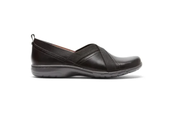 Cobb Hill Penfield Envelope Black Leather Slip-On Flat | Women Women's Dress Casual | Women's Casual