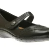 Cobb Hill Petra Black Leather Mary Jane Flat | Women Women's Casual