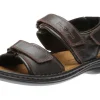 Josef Seibel Rafe Brown Moro Black Leather Sandal | Men's Sandal