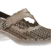 Rieker Ravenna Beige Grey Perforated Cutout Mary Jane Shoe | Women Women's Casual