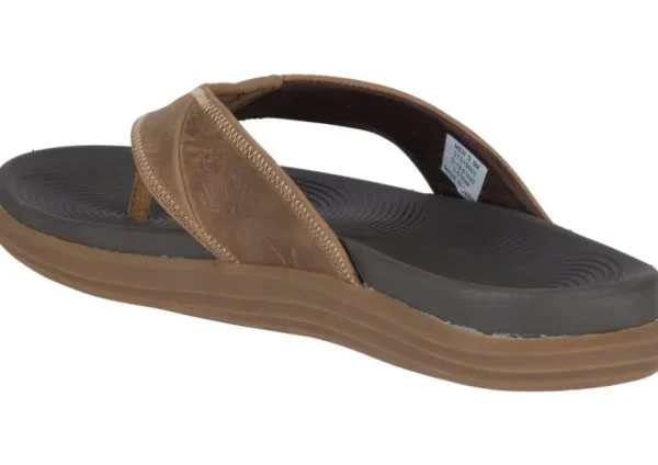 Sperry Regatta Brown Leather Water Thong Sandal | Men's Toe Thong