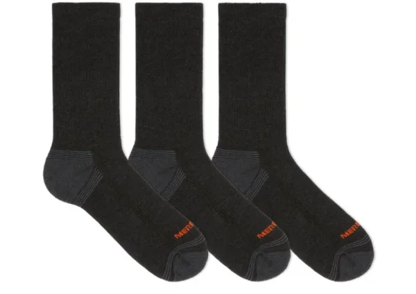 Merrell Repreve 3-Pack Black Hiker Crew Socks | Socks