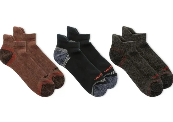 Merrell Repreve 3-Pack Low Cut Tab Socks Brick | Socks