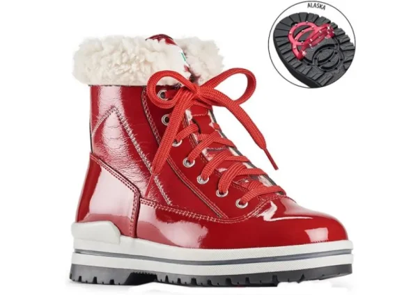 Olang Rimini Lace-Up Red Patent Winter Ankle Boot | Women Women's Boot