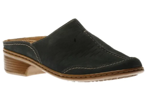 Jenny by Ara Ruffina Navy Nubuck Leather Clog | Women Women's Clog