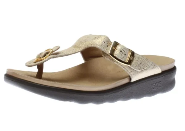 SAS Shoes Sanibel Shiny Gold Thong Sandal | Women Women's Toe Thong | Women's Sandal