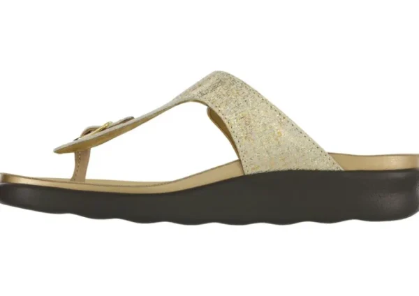 SAS Shoes Sanibel Shiny Gold Thong Sandal | Women Women's Toe Thong | Women's Sandal