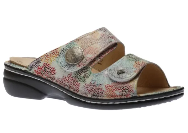 Finn Comfort Sansibar Monet Multicolour Leather Slide Sandal | Women Women's Slide | Women's Sandal