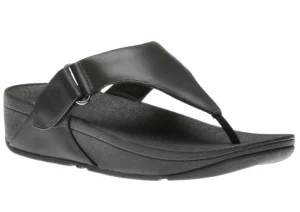 Fit Flop Sarna Black Leather Thong Sandal | Women Women's Toe Thong