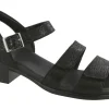 SAS Shoes Savannah Black Leather Heel Strap Sandal | Women Women's Sandal