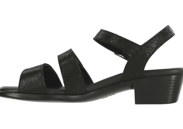 SAS Shoes Savannah Black Leather Heel Strap Sandal | Women Women's Sandal