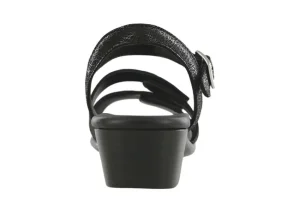 SAS Shoes Savannah Black Leather Heel Strap Sandal | Women Women's Sandal