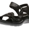 Clarks Saylie Moon Black Leather Sandal | Women Women's Sandal