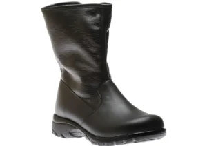 Toe Warmers Shield Black Leather Mid-Calf Winter Boot | Women Women's Boot