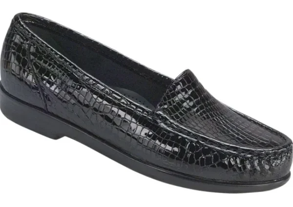 SAS Shoes Simplify Black Croc Slip On Loafer | Women Women's Casual