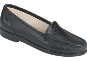 SAS Shoes Simplify Black Leather Slip On Loafer | Women Women's Casual