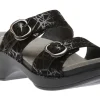 Dansko Sophie Black Drizzle Suede Leather Slide Sandal | Women Women's Slide