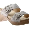 Dansko Sophie Ivory Metallic Leather Slide Sandal | Women Women's Sandal