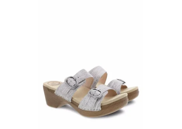 Dansko Sophie Ivory Metallic Leather Slide Sandal | Women Women's Sandal