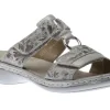 Rieker Space White Silver Floral Slide Sandal | Women Women's Slide | Women's Sandal