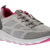 R EVOLUTION Sportec12 Grey Pink Perforated Slip-On Bungee Sneaker | Women Women's Walking | Women's Running