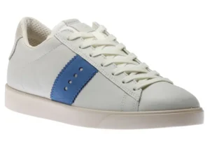 Ecco Street Lite White Regatta Blue Stripe Lace-Up Sneaker | Women Women's Casual