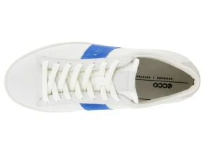 Ecco Street Lite White Regatta Blue Stripe Lace-Up Sneaker | Women Women's Casual