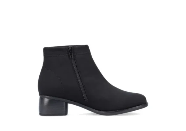 Remonte Stretch Black Zipper Water-Resistant Ankle Boot | Women Women's Boot