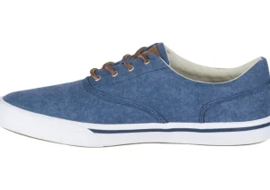 Sperry Striper II CVO Salt Washed Navy Canvas Lace-Up Sneaker | Men's Casual