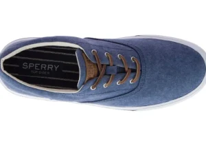 Sperry Striper II CVO Salt Washed Navy Canvas Lace-Up Sneaker | Men's Casual