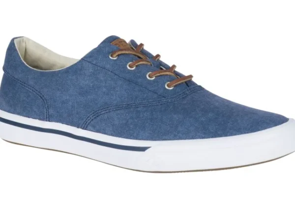 Sperry Striper II CVO Salt Washed Navy Canvas Lace-Up Sneaker | Men's Casual