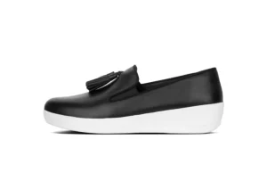 Fit Flop Superskate Black Leather Tassel Loafer | Women Women's Dress Casual