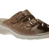 Lady Diana Taupe Double Strap Buckle Slide Wedge Sandal | Women Women's Slipper | Women's Slide