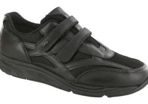 SAS Shoes TMV Black Leather Mesh Walking Shoe | Women Women's Walking