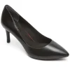 Rockport Total Motion Black Leather Pointed Toe Heel Dress Pump | Women Women's Dress