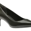 Rockport Total Motion Kalila Black Leather Kitten Heel Pointy Toe Dress Pump | Women Women's Dress