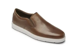 Rockport Total Motion Lite Cognac Brown Leather Slip-On Sneaker | Men's Walking | Men's Dress Casual