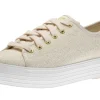 Keds Triple Kick Beige Lace-Up Platform Tennis Sneaker | Women Women's Walking | Women's Casual