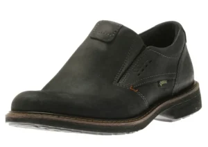 Ecco Turn Black Leather Gore-Tex Waterproof Slip-On Shoe | Men's Casual