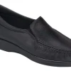 SAS Shoes Twin Black Leather Slip-On Loafer | Women Women's Casual