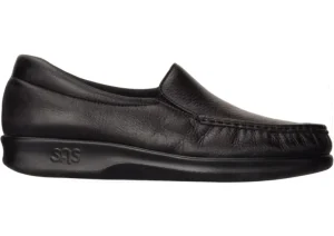 SAS Shoes Twin Black Leather Slip-On Loafer | Women Women's Casual